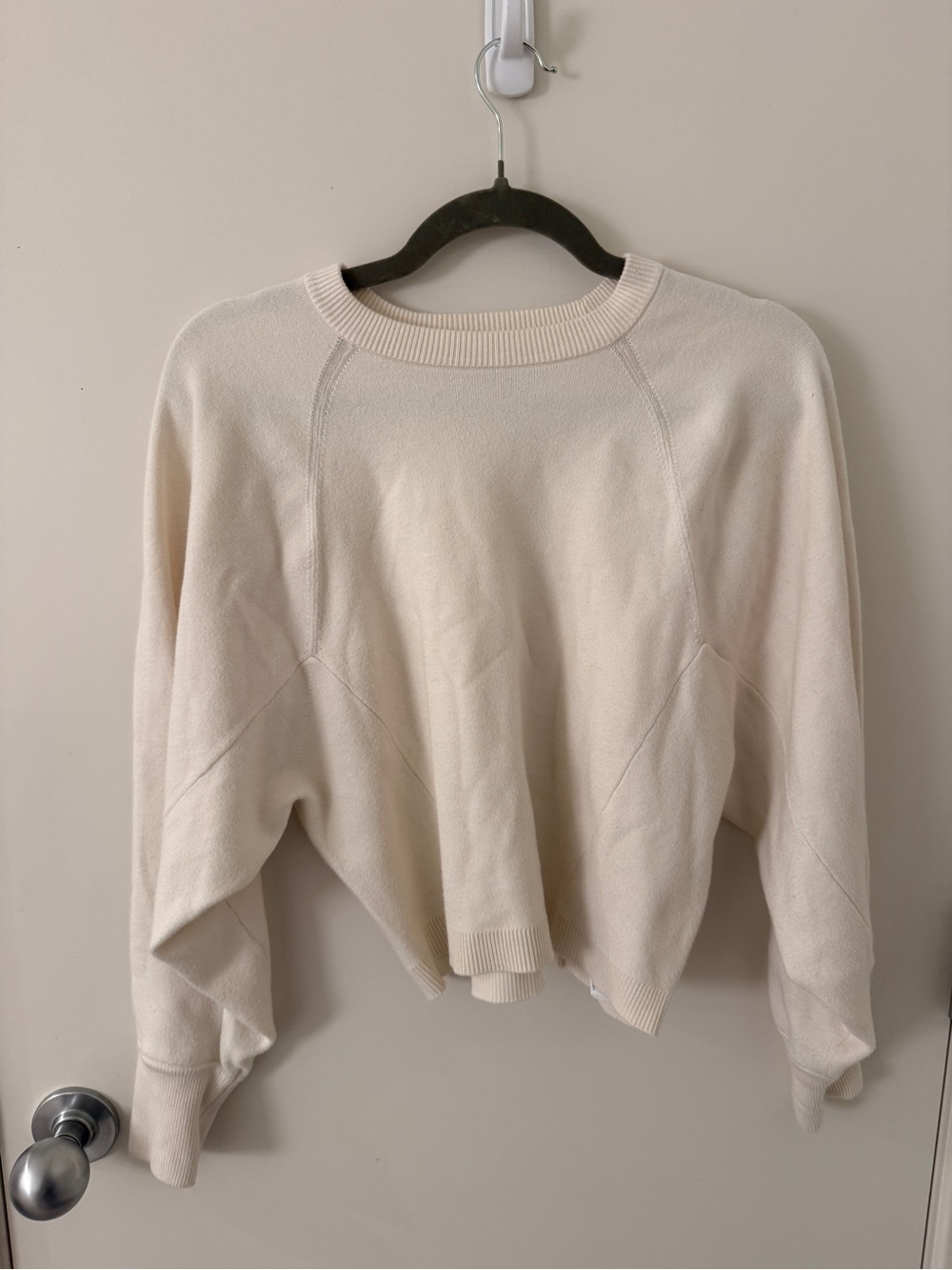 Women's Cream Crewneck Sweater - Lightweight Pullover
